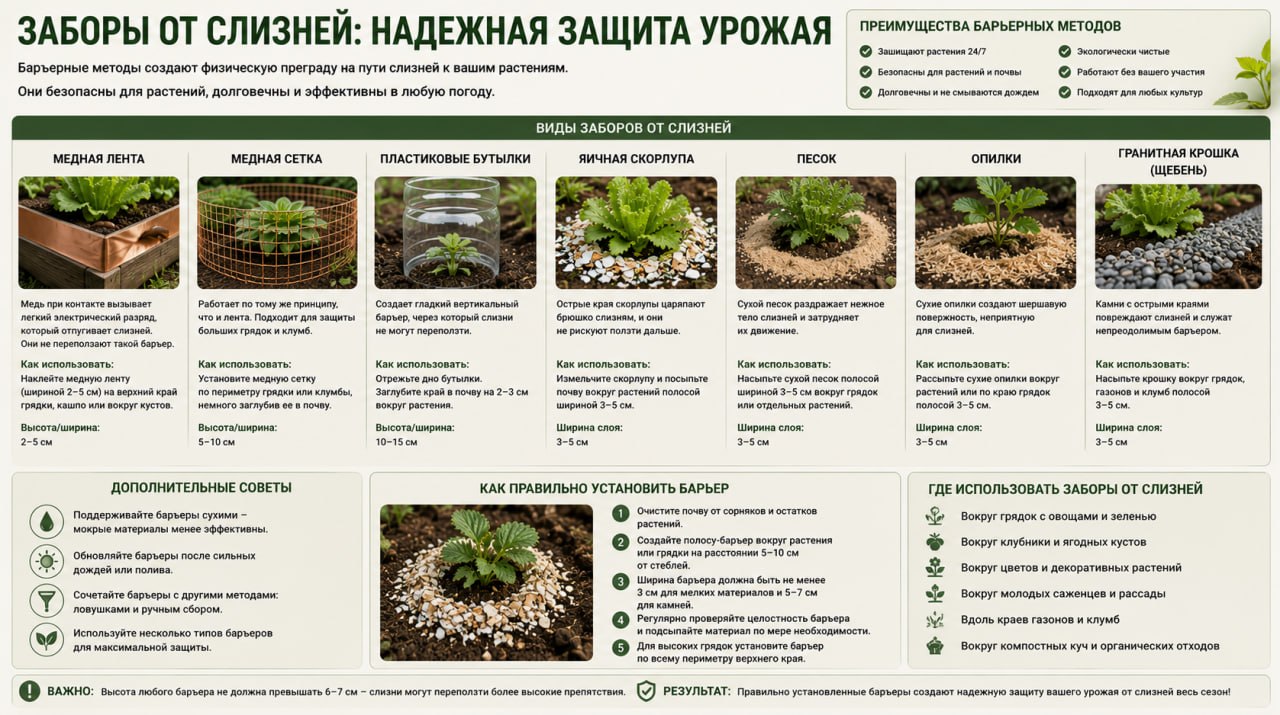 Заборы от слизней